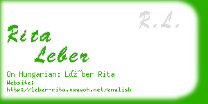 rita leber business card